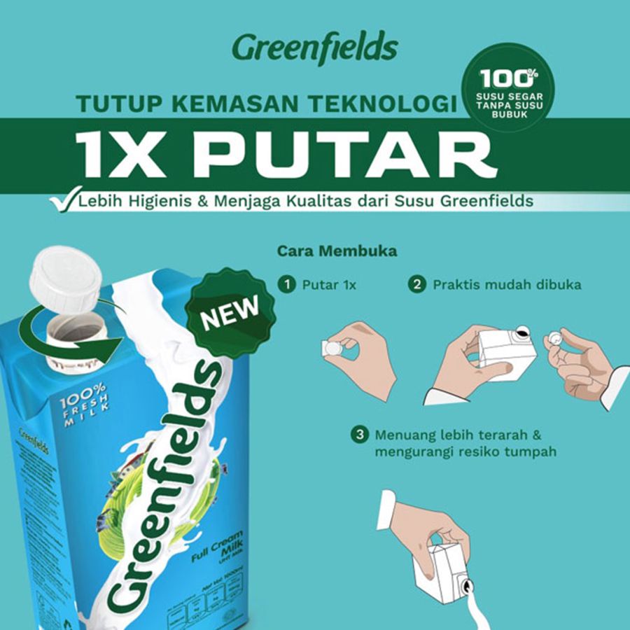 Greenfields Full Cream Susu UHT 950ml