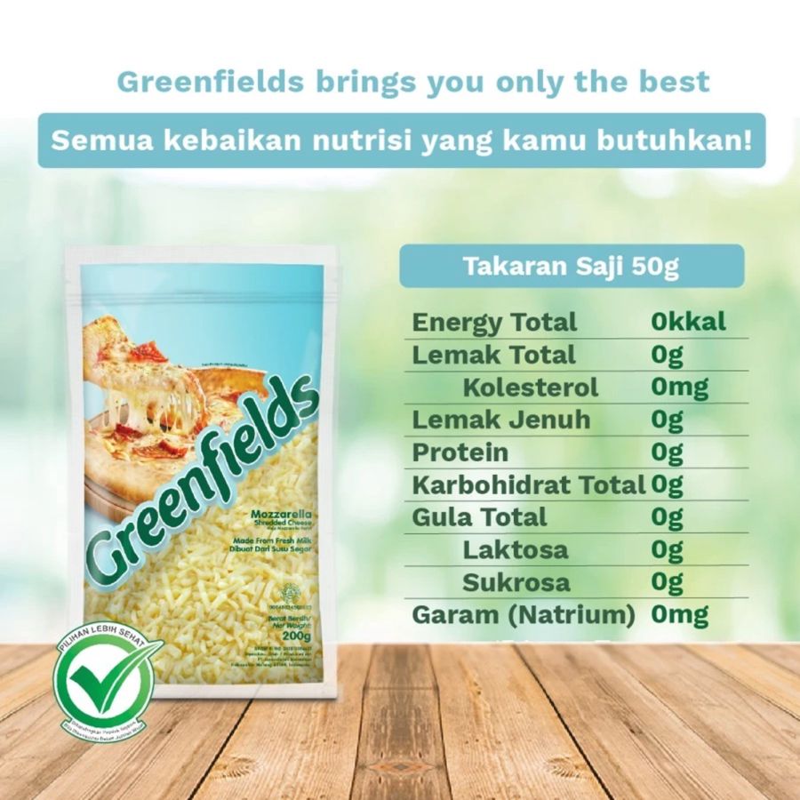 Greenfields Mozzarella Shredded Cheese 200gram