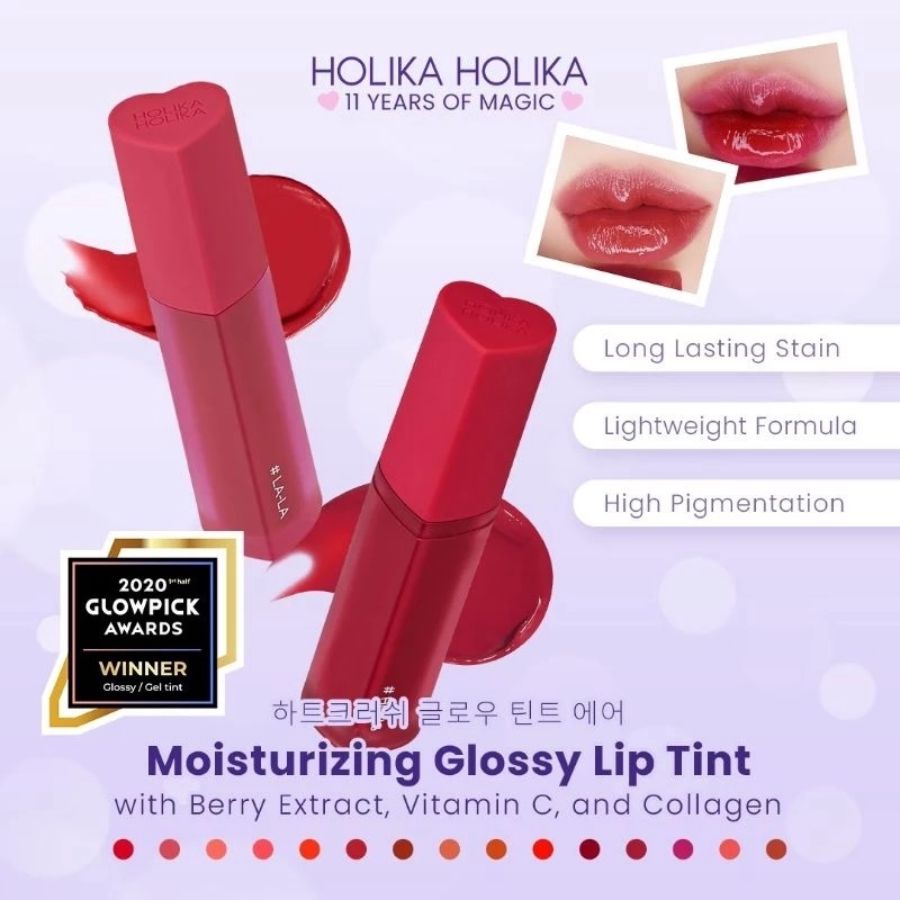 Holika Holika Heart Crush Glow 02 Wig Glossy Liptint 3gram