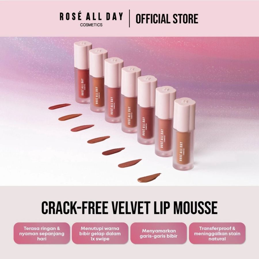 Rose All Day Lip Mousse Records Pop All Day Lip Cream 2gram