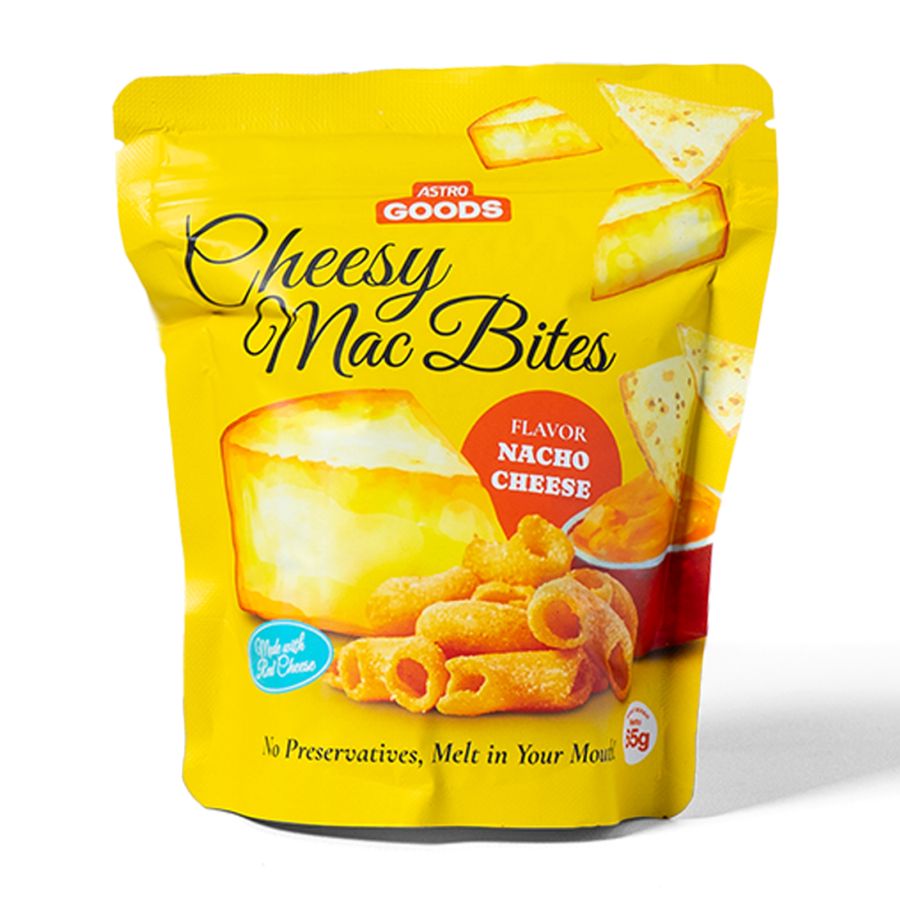 Cheesy Mac Bites Nacho Cheese Astro Goods 65gram