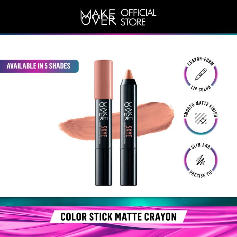 Make Over Color Stick Matte Crayon 105 Skye Lipstick 2gram