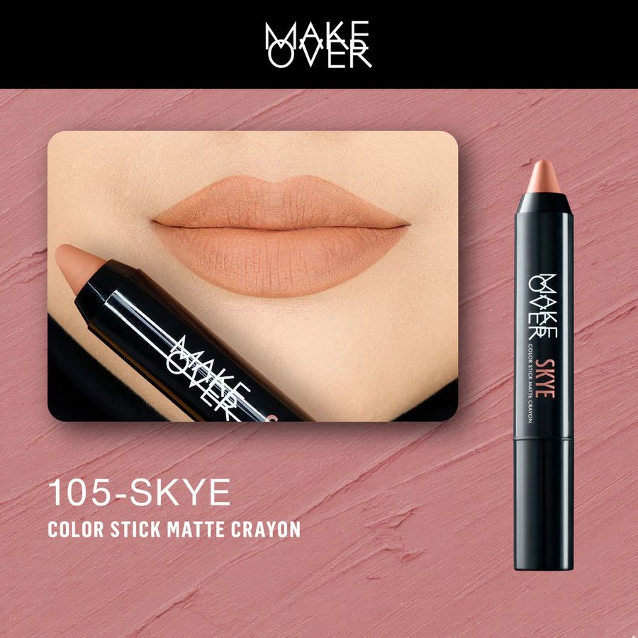 Make Over Color Stick Matte Crayon 105 Skye Lipstick 2gram