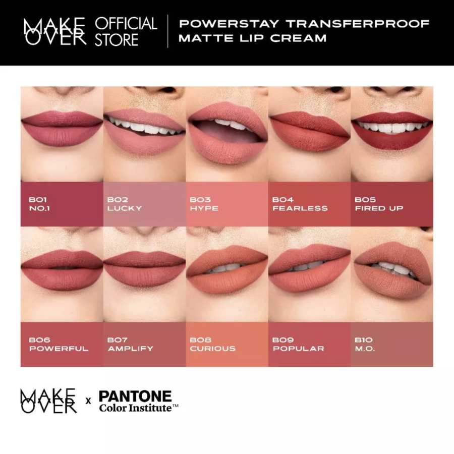 Make Over Powerstay Transferproof Matte B10 M.O Lip Cream 7gram