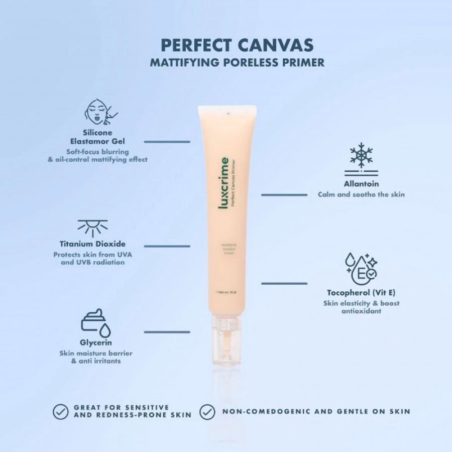 Luxcrime Perfect Canvas Mattifying Primer Wajah 30gram