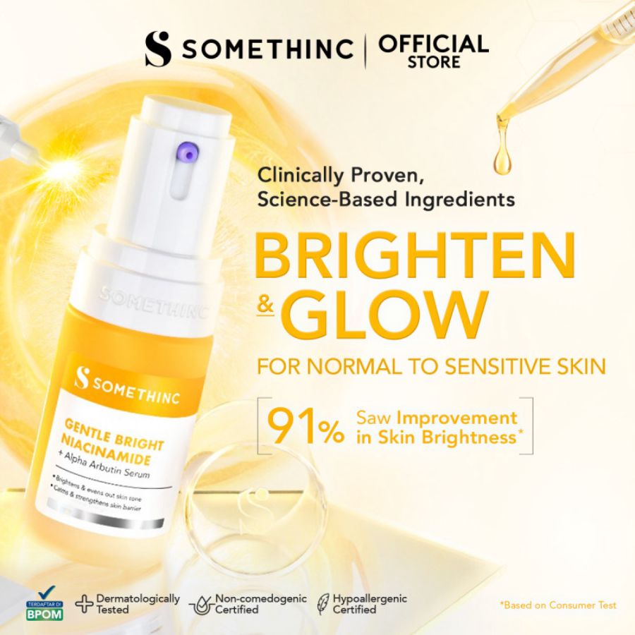 Somethinc Gentle Bright Niacinamide + Alpha Arbutin Serum Wajah 20ml