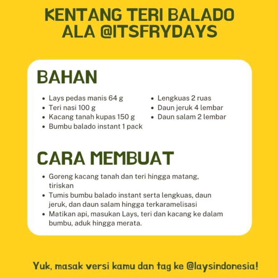 Paket Masak Kentang Teri Kacang Viral @itsfrydays