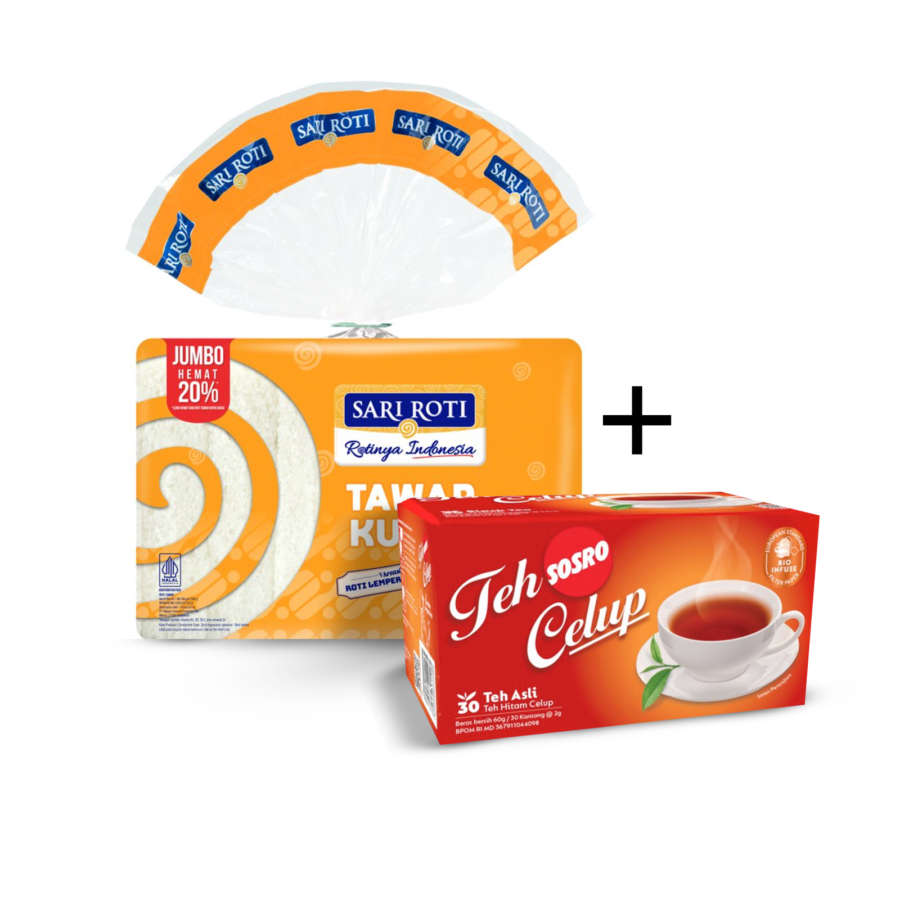 Paket Sarapan: Sari Roti + Teh Celup Sosro