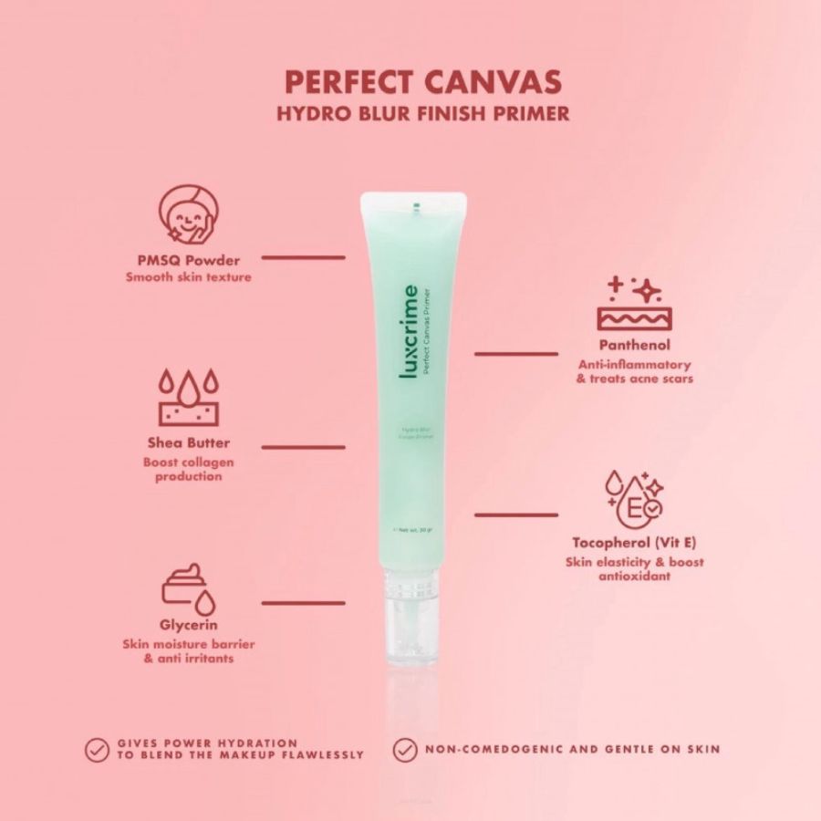 Luxcrime Perfect Canvas Hydro Blur Primer Wajah 30gram