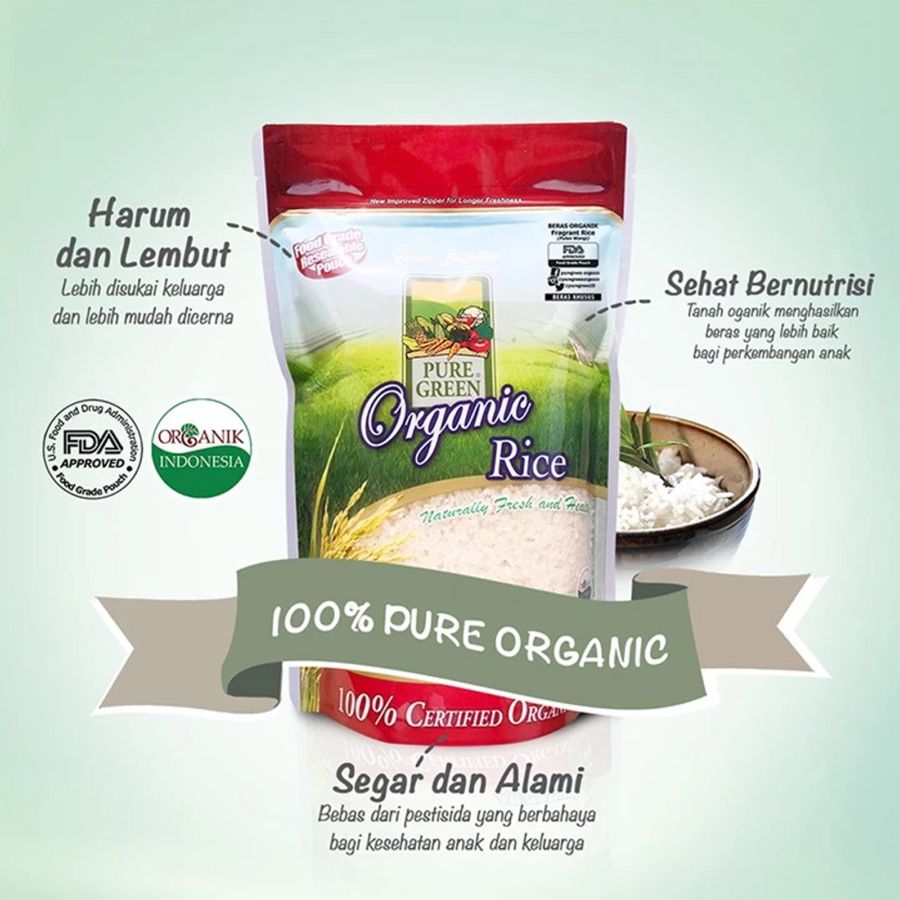 Puregreen Beras Pandan Wangi Organik 4500gram