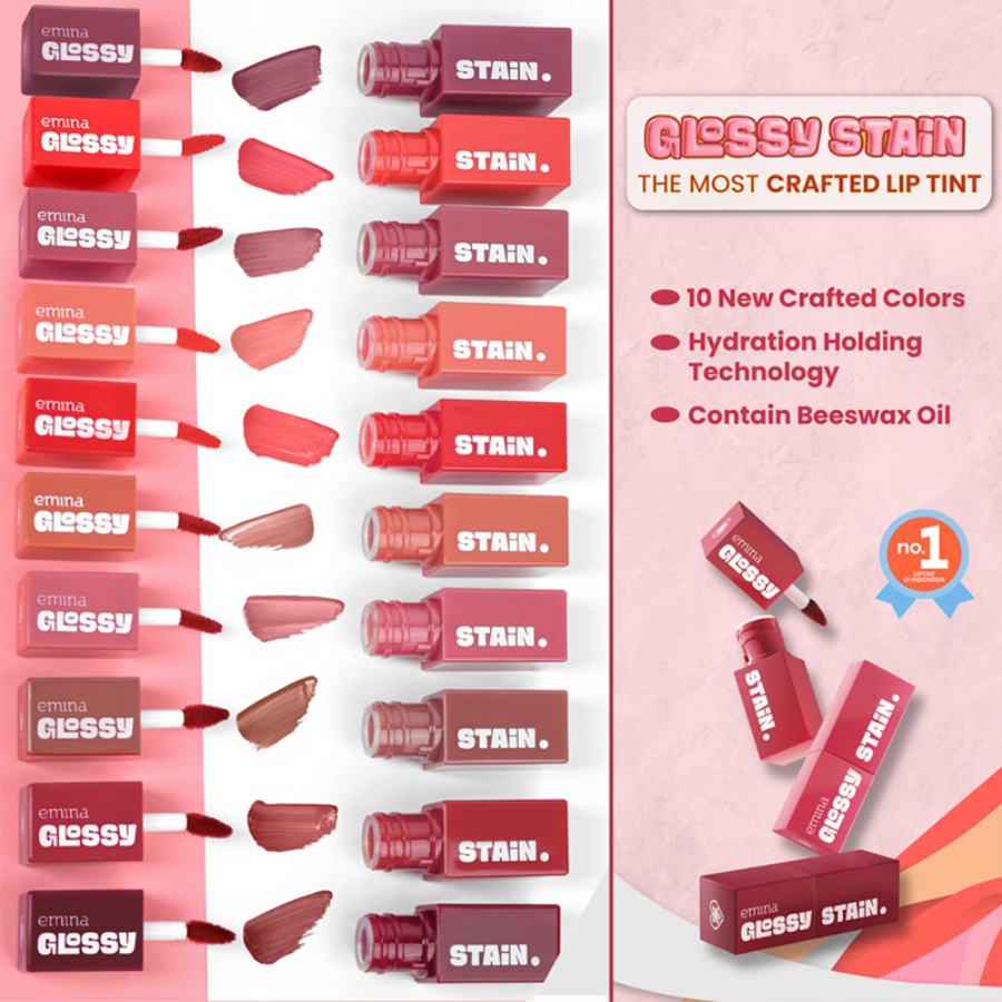 Emina Glossy Stain 03 Rainy Hazelrose Lip Tint 3gram