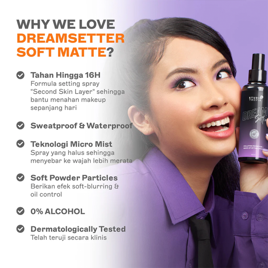 Studio Tropik Dreamsetter Soft-matte Pollution Protection Make-up Setting Spray Mini 30ml