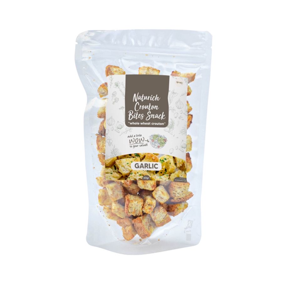 Simply Premium Naturich Crouton Bites Snack Garlic 60gram