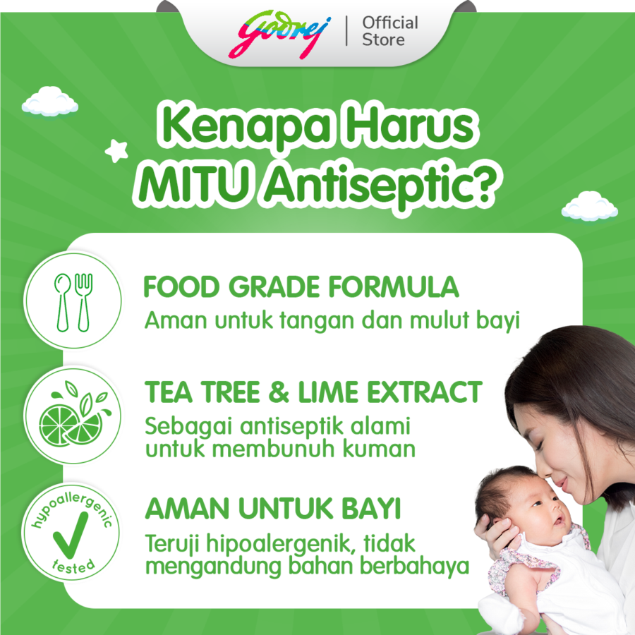 Buy 1 Get 1 Mitu Antiseptic Wipes Refreshing Lime Tisu Basah 50sheets