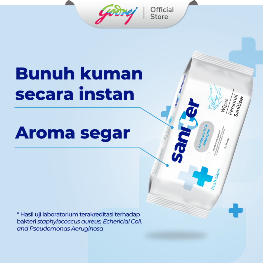 Saniter Personal Sanitizer Antiseptik Wet Wipes 50sheets