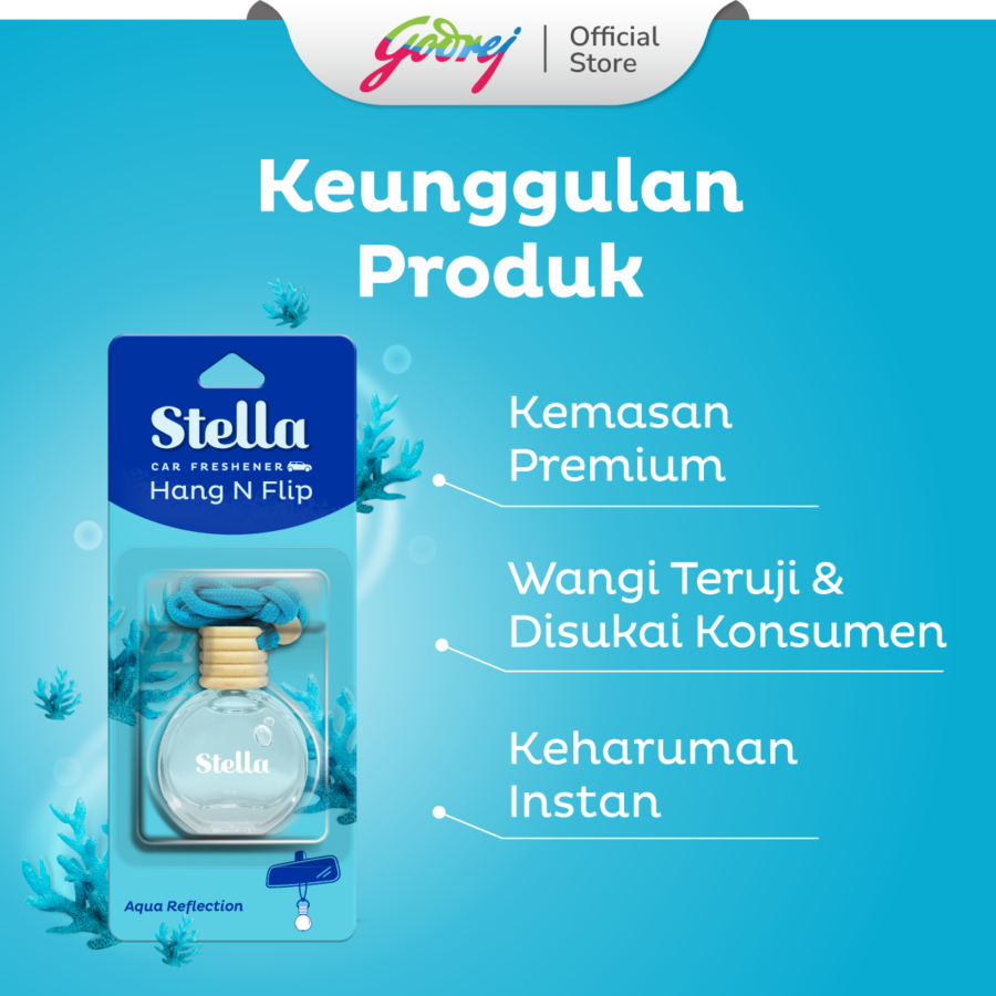 Stella Car Freshener Hang n Flip Aqua Reflection 9ml