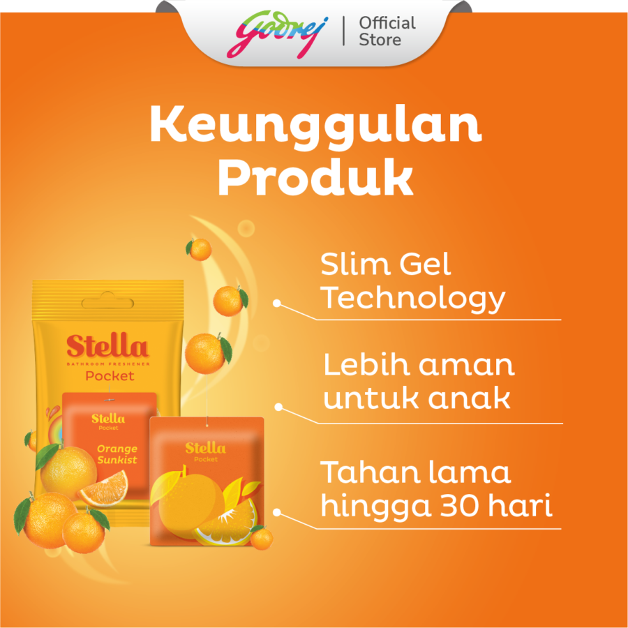 Stella Pocket Bathroom Orange Sunkist Pengharum Kamar Mandi 10gram
