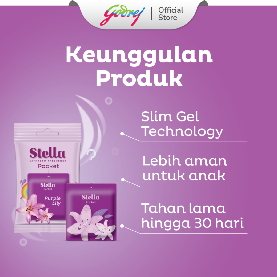 Stella Pocket Bathroom Purple Lily Pengharum Kamar Mandi 10gram