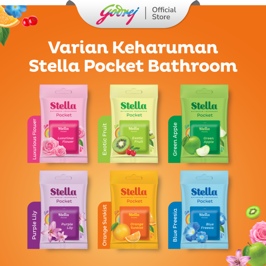 Stella Pocket Bathroom Orange Sunkist Pengharum Kamar Mandi 10gram