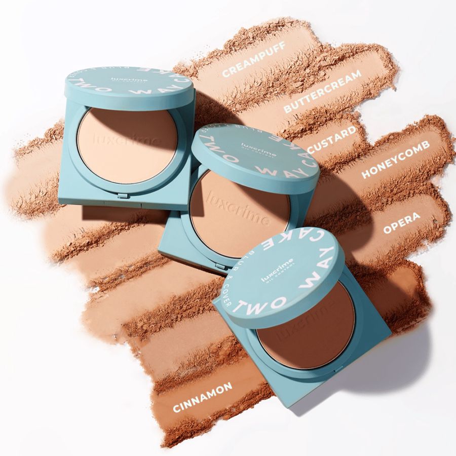 Luxcrime Blur & Cover Honey Oil Control Bedak Two Way Cake 8gram