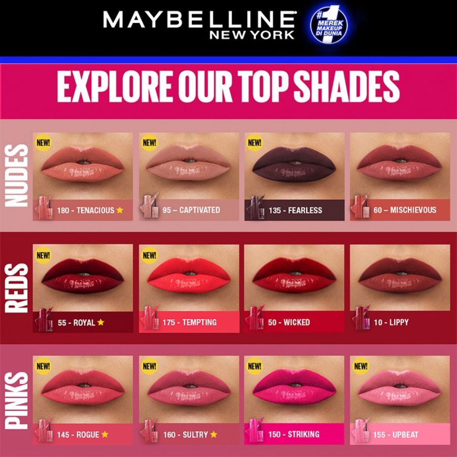 Maybelline Super Stay Vinyl Ink Saucy Lip Color Stick 4ml