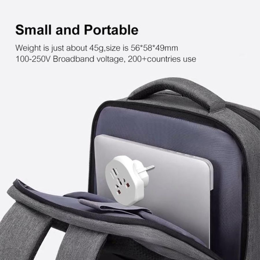 KiiP Wireless Compact Universal Travel Adaptor C25T Putih 1pcs