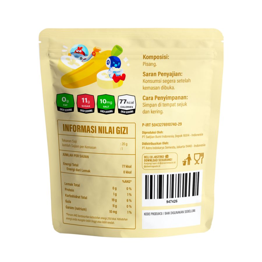 Freeze Dried Fruit Banana Astro Goods 20gram