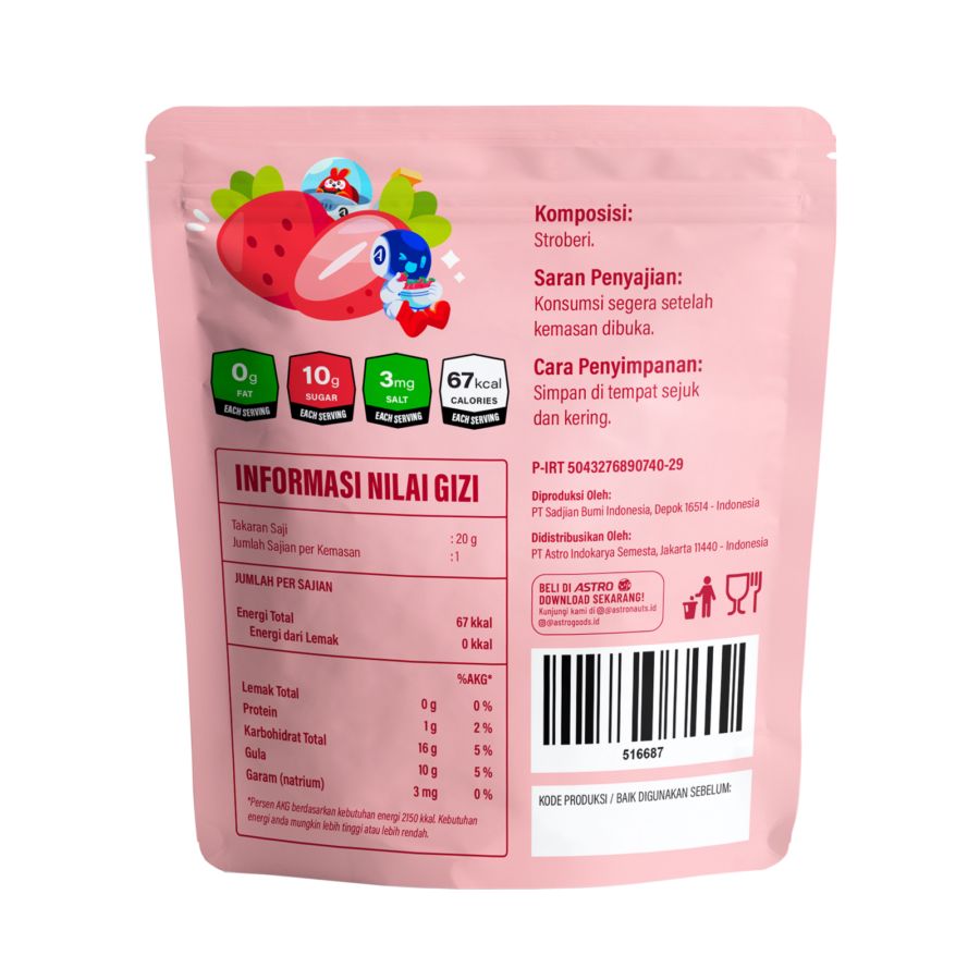 Freeze Dried Fruit Strawberry Astro Goods 20gram