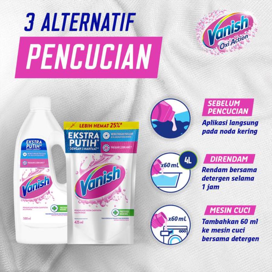 Vanish Putih Penghilang Noda Cairan Multifungsi 425ml