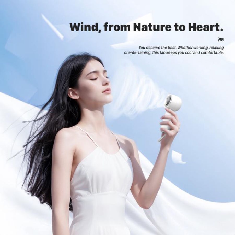 KiiP Portable Handheld Mini Fan FAN03 Beige 1pcs