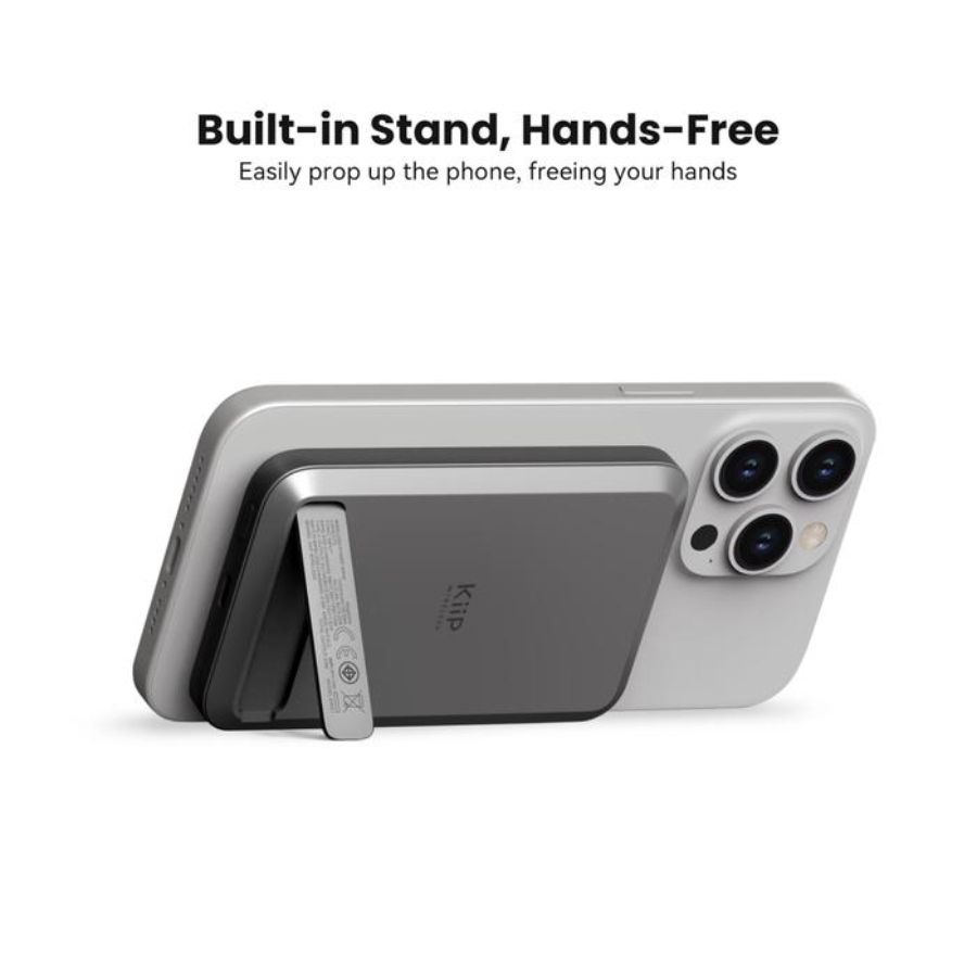Kiip Magnetic Wireless Power Bank EW31 2in1 10000 mAh Abu-Abu 1pcs