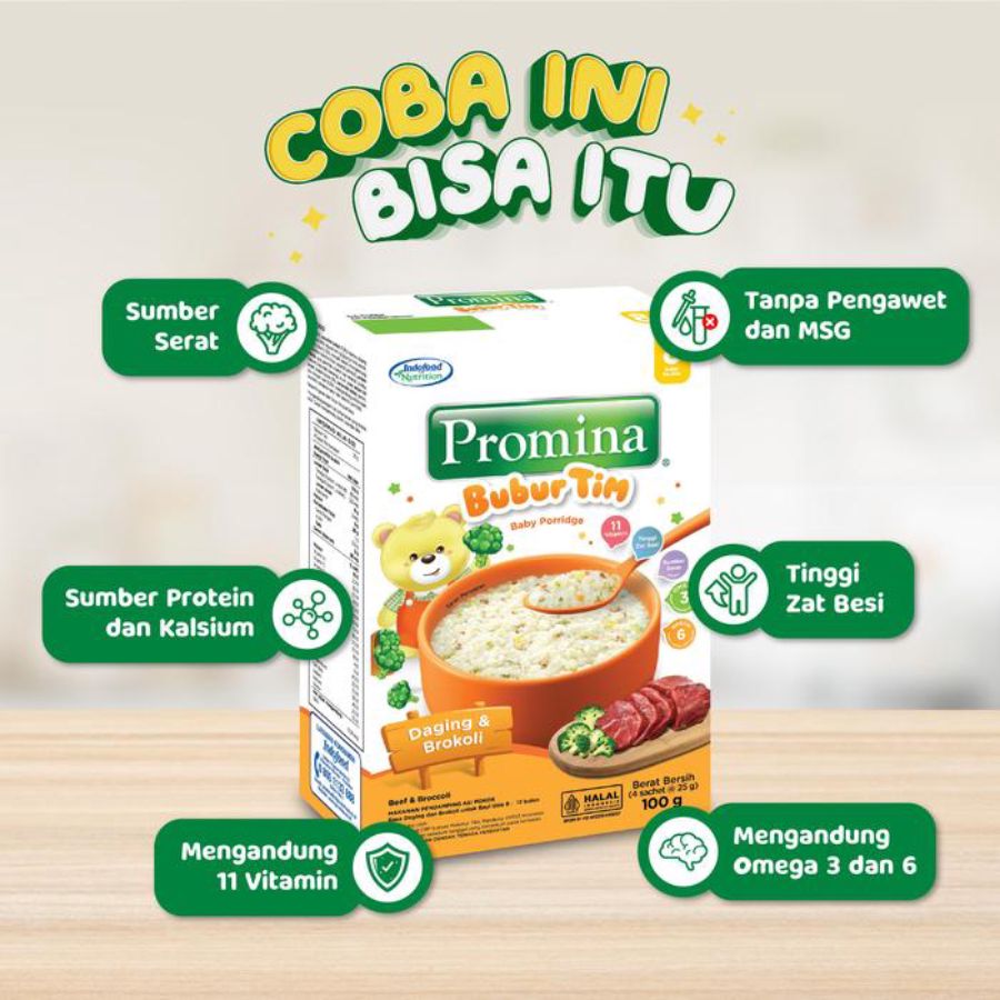 Promina Bubur Tim 8+ Bulan Daging & Brokoli 100gram