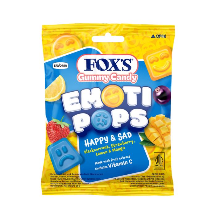 FOX'S Gummy Candy EmotiPops Happy Sad