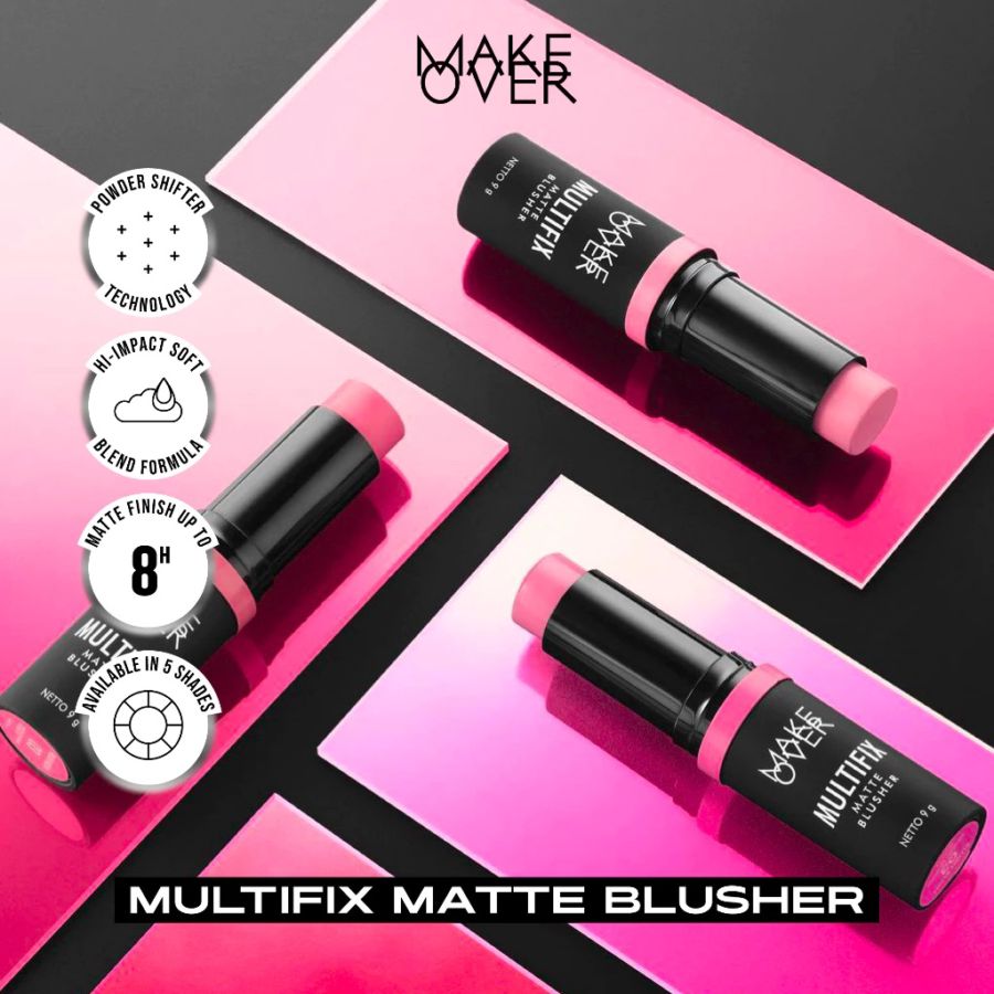 MAKE OVER Multifix Matte 01 Rose Hour Blush Stick 9gram