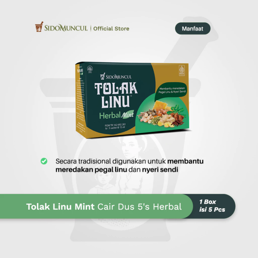 Sidomuncul Tolak Linu Mint Obat Herbal Pegal Linu Nyeri Sendi Box 5sachets