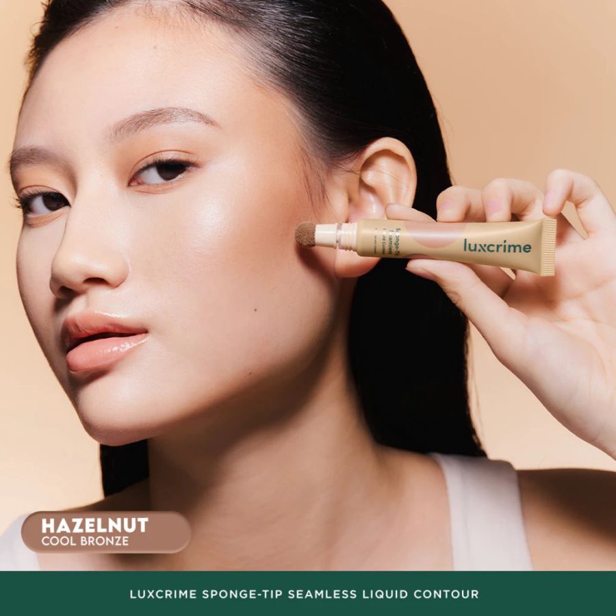 Luxcrime Sponge-Tip Seamless Hazelnut Liquid Contour Wajah 1pcs