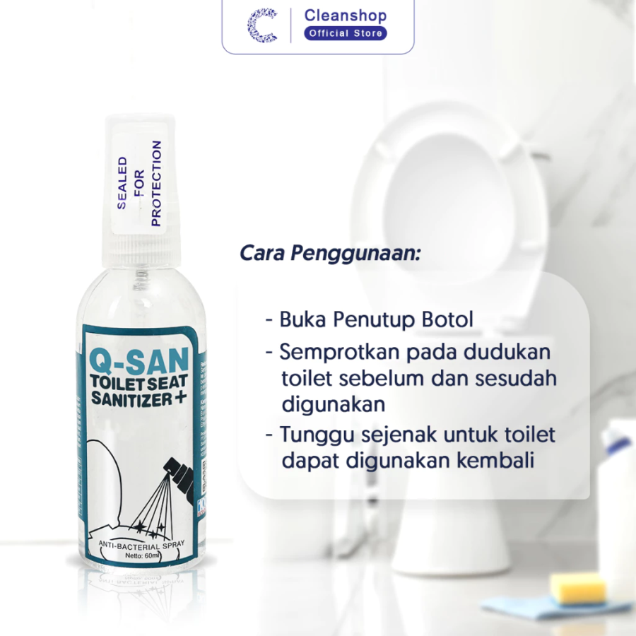 QSAN Toilet Seat Sanitizer Anti Bacterial Spray 60ml