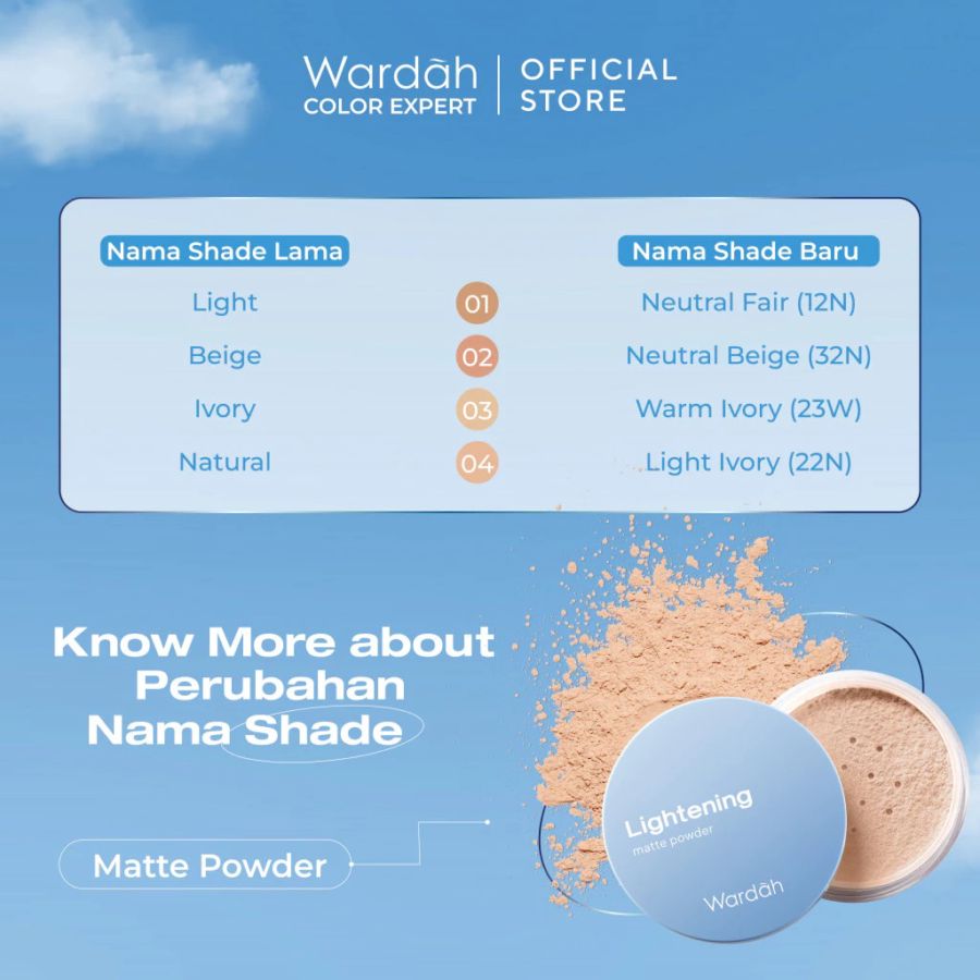 Wardah Lightening Matte 01 Neutral Fair Loose Powder 20gram