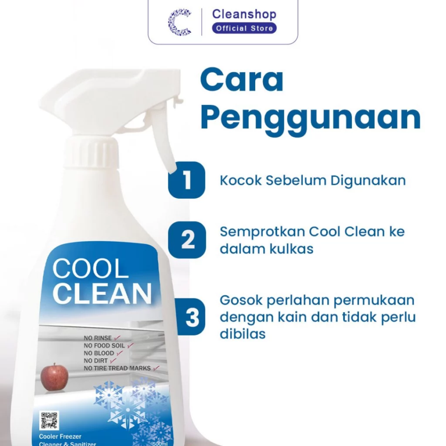 Cool Clean Sanitizer Pembersih dan Penghilang Bau Kulkas 500ml