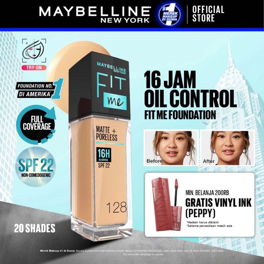 Maybelline Fit Me Matte+Poreless 128 Warm Nude 30ml