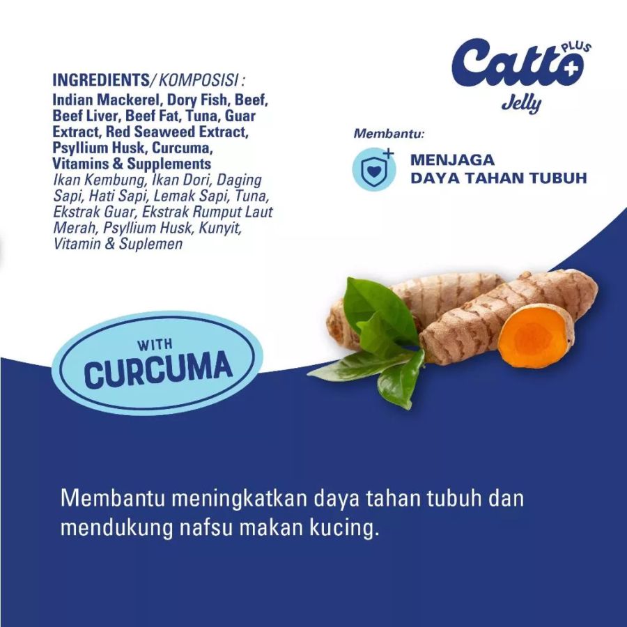 Catto Plus Immune Booster+ Adult Makanan Kucing Basah 70gram