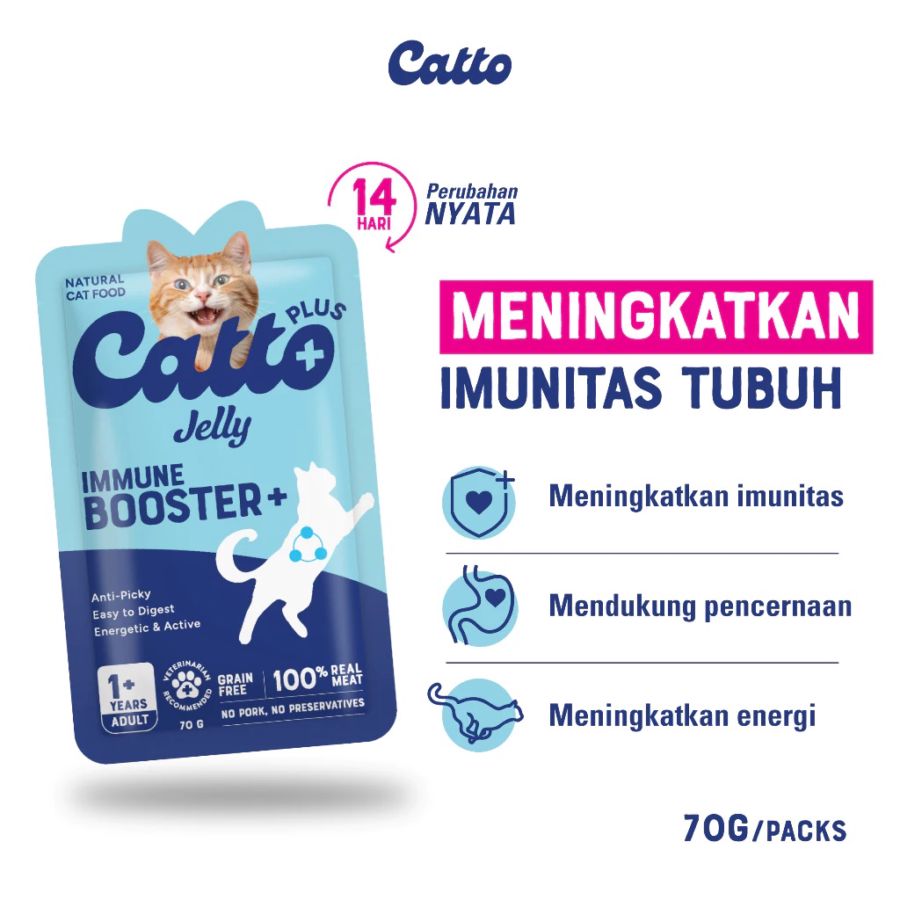 Catto Plus Immune Booster+ Adult Makanan Kucing Basah 70gram