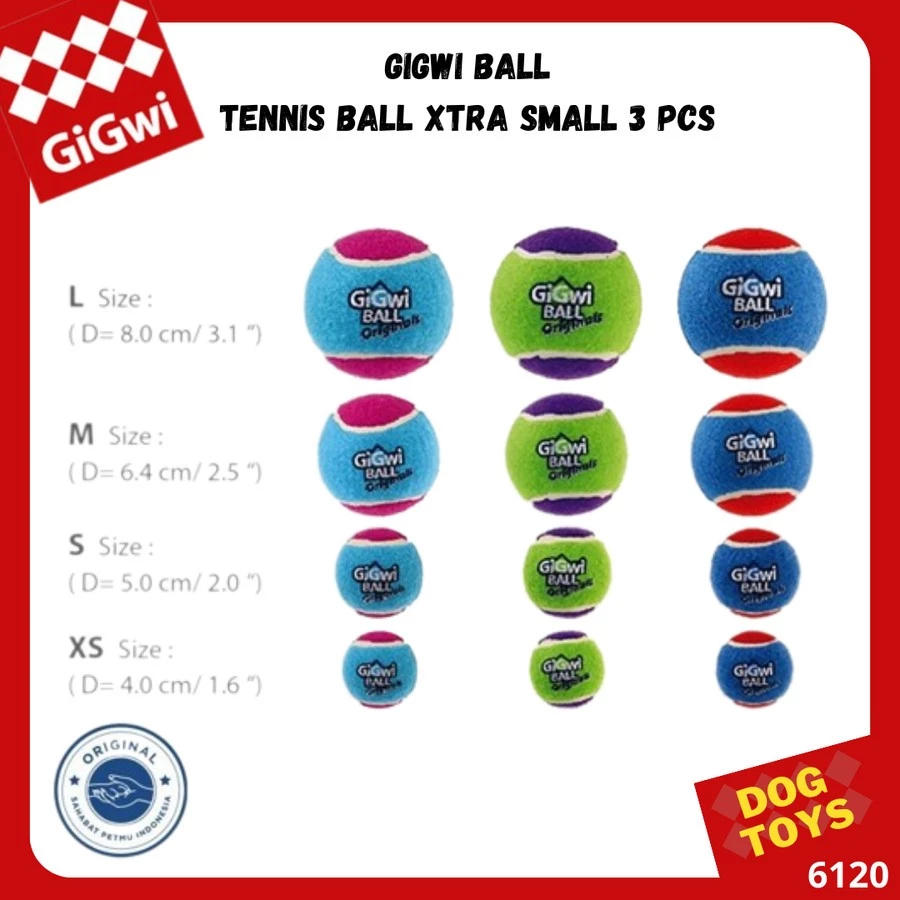 Gigwi Mainan Anjing Bola Tenis Original Size S 1pcs