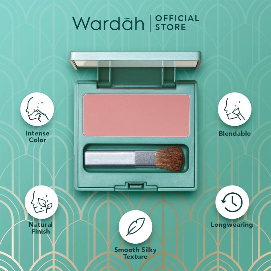 Wardah Exclusive 02 Coral Peach Blush On 6gram