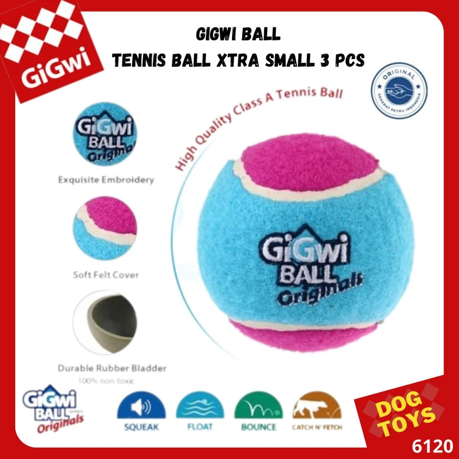Gigwi Mainan Anjing Bola Tenis Original Size S 1pcs