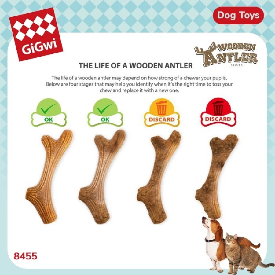 Gigwi Wooden Antler Wangi Kayu Mainan Anjing Size XS 1pcs