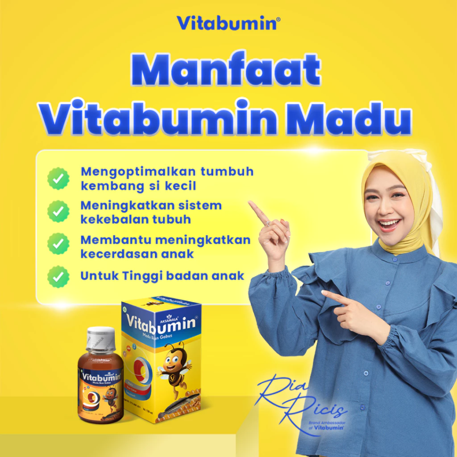 Vitabumin Madu & Ikan Gabus Suplemen Nafsu Makan Anak 130ml