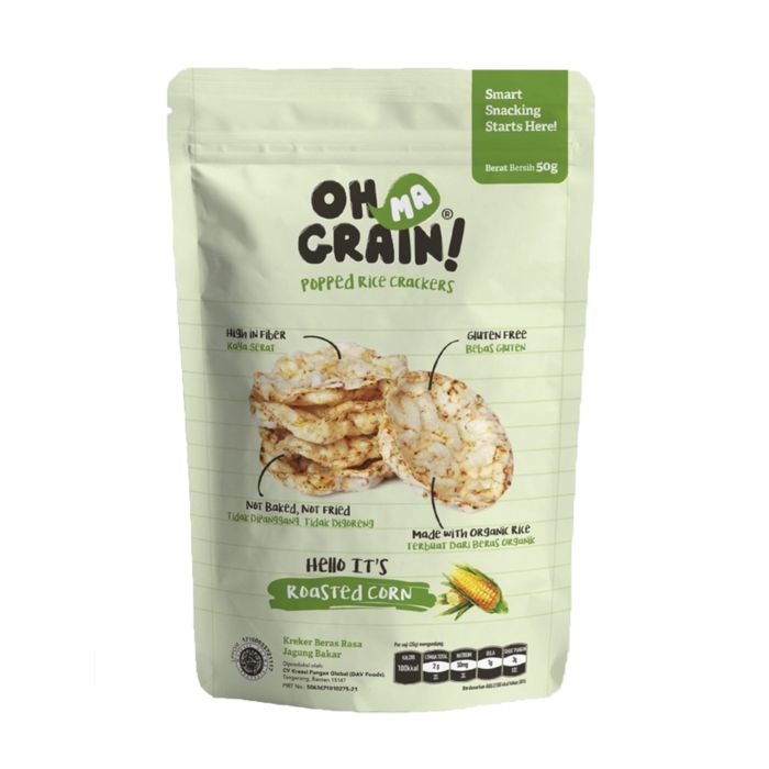 Oh Ma Grain! Roasted Corn Popped Rice Crackers