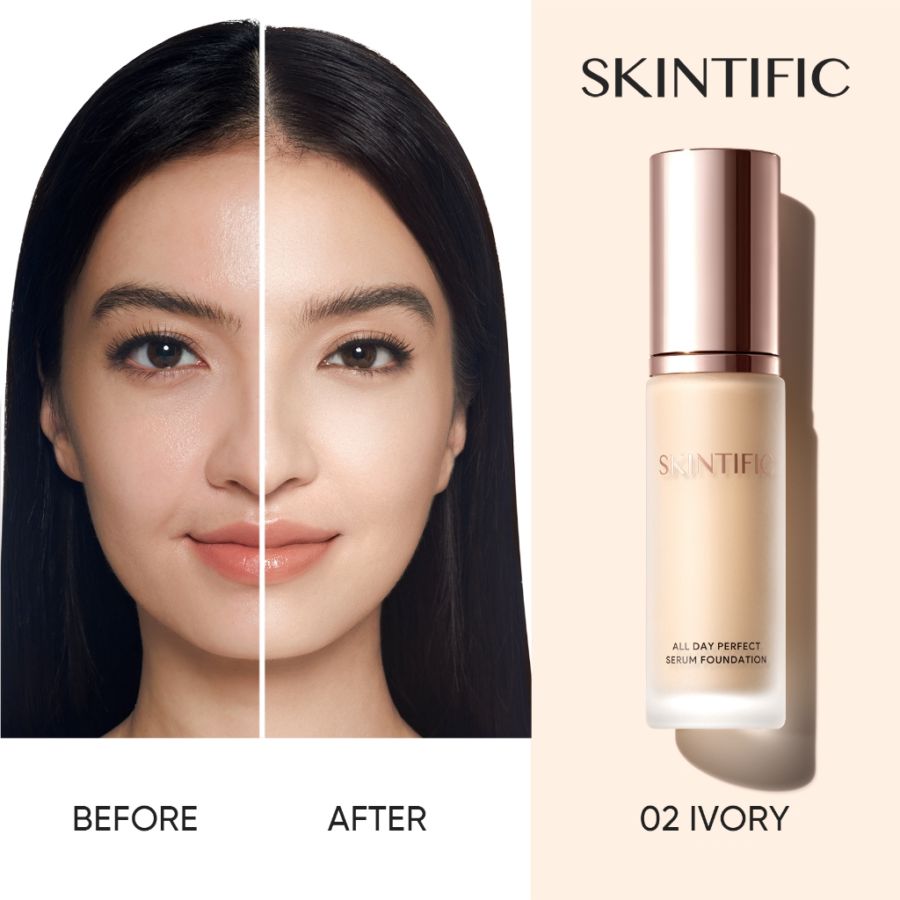 Skintific All Day Perfect 02 Ivory Serum Foundation 25ml