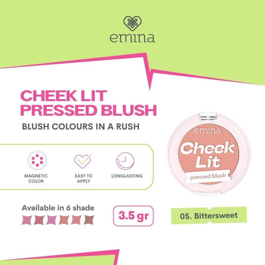 Emina Cheek Lit Pressed Bittersweet Blush On 3gram